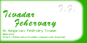 tivadar fehervary business card